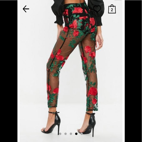 Missguided sheer rose pants BNWOT - Picture 4 of 7